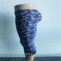 Crimping Process Rayon Printed Medium Length Legging